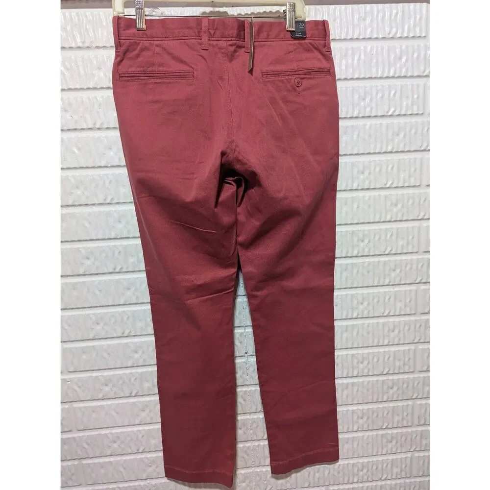 J. Crew Men's Rust Solid Cotton Mid-Rise Ankle Length Stretch Pants Size 30 x 30 - Picture 4 of 8
